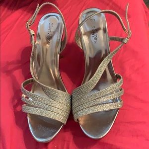 Gold sparkly heels